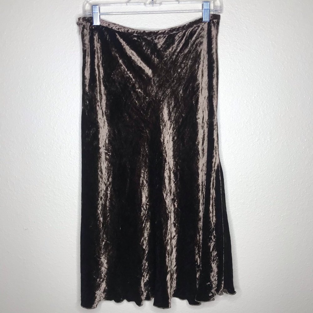 RENATO NUCCI Elegant Chocolate Brown Velvet Skirt